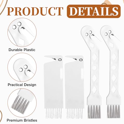 Image of 4 PCS Handheld Vacuum Brush Cleaner Tool, Universal Vacuum Brush Cleaning Tool, 2-in-1 Roller Cleaning Tools for Sweeping Robot (White)