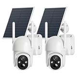 ELYSOO 2 Pack 4G LTE Cellular Security Cameras, Solar Powered Outdoor Camera No WiFi Needed for Farm&Ranch, 2K Night Vision, 360° View, Built in SIM Card(Support Verizon/AT&T/T-Mobile) - White