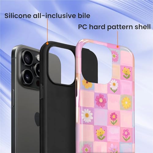 Coque iPhone 14 Pro antichoc jolie coque hybride protection militaire patchwork - 3