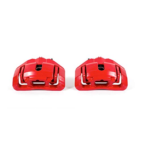 Image of PowerStop Front Red Powder Coated Brake Caliper Pair for BMW 335d 2009-11 |335i 2007-13 |335i xDrive 2009-13 |335is 2011-13 |335xi 2007-08 |BMW X1 2013-15 - High-Temp Brake Caliper Upgrade, S3334