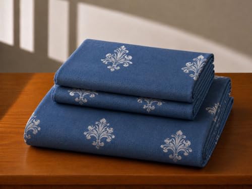 Image of Castiqa Elastic Fitted Supersoft Premium Polycotton 200TC Double Bedsheets King Size 78x72 Inch with 2 Pillow Covers (Fits Upto Mattress of 8Inches) (Multicolor XIII)