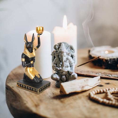 Bougeoir Anubis rétro noir pour sublimer votre table de Noël - 5