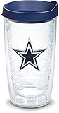 Tervis 1039078 NFL Dallas Cowboys Primary Logo Tumbler with Emblem and Navy Lid 16oz, Clear