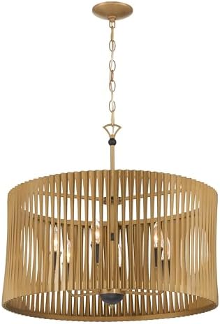 Minka-Lavery Aven 24" 6-Light Pendant - Sand Coal Black and Legacy Brass (Bulb Not Included)