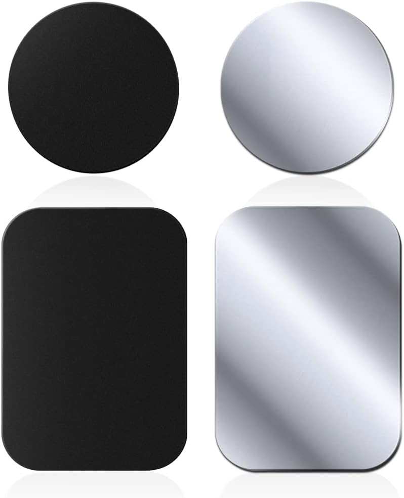 MENNYO Plaques de métal Lot de 12 pour Support téléphone Voiture magnétique, Plaque de métal