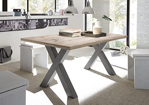 58 aufm Kessel Esszimmertisch Eike 4 180 x 90 x 75 Esstisch Graphit/Sandeiche 13420-180