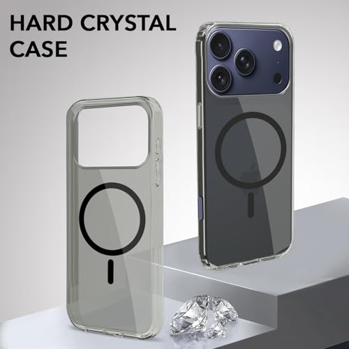 Image of Jkobi Lifetime Anti-Yellow MagSafe Compatible Clear Back Cover Case for Apple iPhone 17 Pro (Sleek Hard Crystal | Shockproof and Camera Protection)