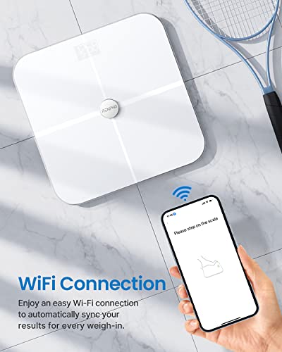 Renpho Wi-Fi Scale For Body Weight, Bluetooth Digital Weight Scale, Smart Bathroom Scale Health Monitor, 13 Body Composition Analyzer With Smart App, White, Elis Aspire #TOP1