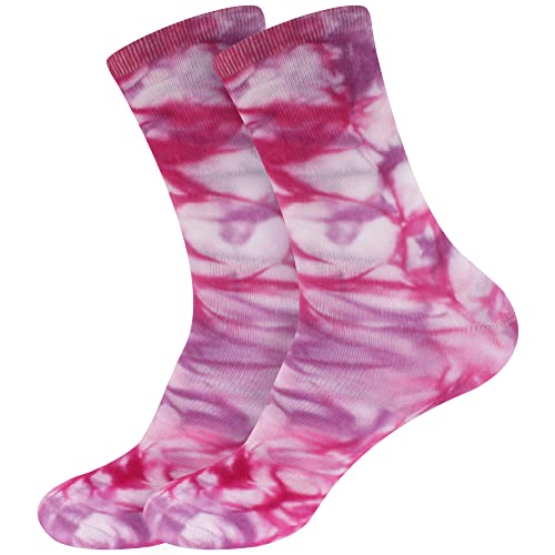 Image of BambooMN Women's Bamboo Athletic Tie Dye Crew Socks