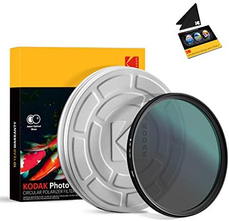 KODAK 62mm CPL Lens Filter | Circular Polarizing Filter Removes Reflections from Glass & Water, Enhances Contrast Improves Color Saturation, Super Slim, Multi-Coated 12-Layer Nano Glass & Mini Guide
