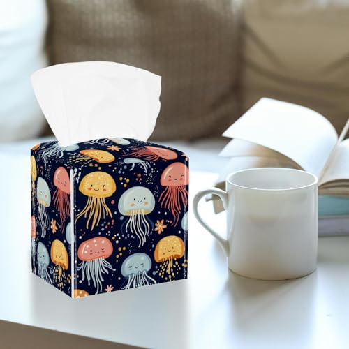 Boîte à mouchoirs méduse en cuir pour cacher le carton usé x2
