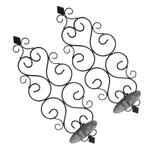 HOLIDYOYO Wall Sconces Candle Holder, 2pcs Iron Art Branch Wall Mount Hanging Metal Wall Candle Holder Candle Sconce for Living Room Dining Room Black