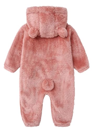 CAHL&FAUO Newborn Snowsuit Baby Cartoon Bear Onesie Warm Fleece Hooded Romper Jumpsuit2