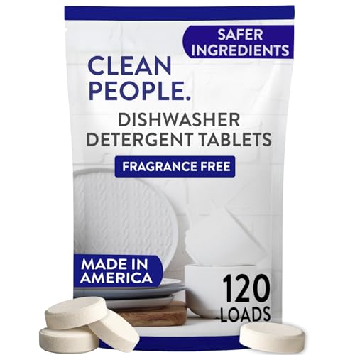 The Clean People Dishwasher Tablets - Cuts Grease & Rinses Sparkling Clean - Residue-Free - Phosphate Free Dishwashing Tablets (120 Count, Fragrance Free)
