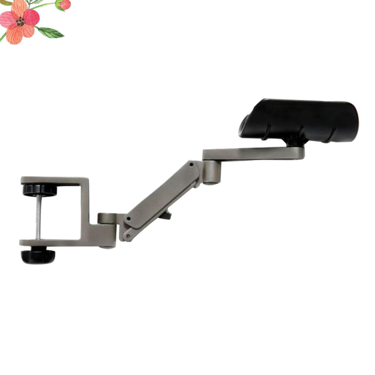 Uonlytech Tappetino Mouse Ergonomico Poggiapolso Supporto Braccio Computer Staffa Metallo Regolabile Supporto Polso Tappetino Mouse Grigio