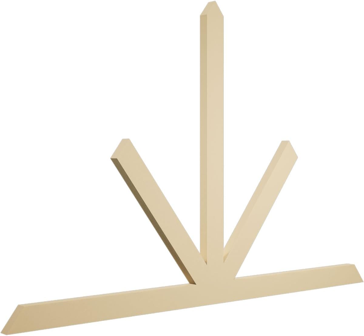 84"W x 56"H x 2"D x 4"F, 16/12 Pitch, Saratoga Signature Urethane Gable Bracket, Primed Tan