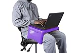 Mind Reader LAPSTOR-PUR Folding Lap, Portable Laptop Desk, Breakfast, Bed Table, Serving Tray with...