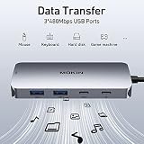 Stacja dokująca Dual DisplayPort, 8 w 1, stacja dokująca do laptopa, koncentrator USB z 2 DP, 1 HDMI, VGA, USB C 2.0 i USB A 2.0, PD 100 W, multimonitorowy adapter USB C do laptopów Surface/HP/Lenovo