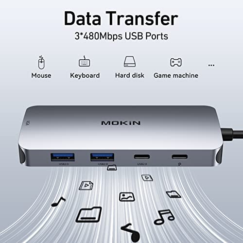 Image of USB C Docking Station Dual DisplayPort, 8 in 1 USB Hub with 2 DP, HDMI, VGA, USB C 2.0, A 2.0, PD Charging Port, Multi Monitor Adapter for Dell /HP /Lenovo Laptops