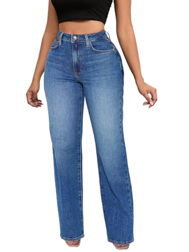 Women's Wide Leg Jeans High Waist Baggy Denim Pants