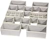 Juego de 12 organizadores de cajón plegables, cajas de tela para clóset, contenedores con divisores para ropa interior, sostenes, calcetines, ropa de bebé, gris NN246 2