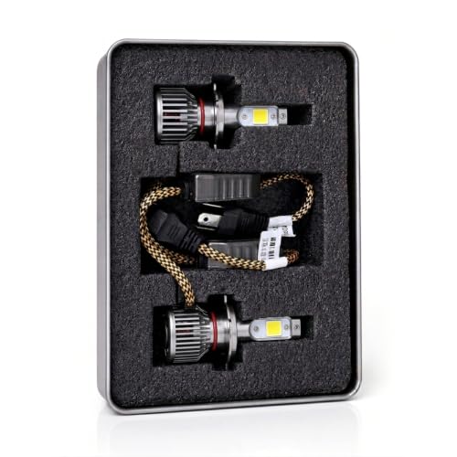 Image of VECTRON 9005 /9006 LED Headlight Bulbs for Car, 260W Super Bright 4300K Warm Golden White, Cooling Fan, IP68 Waterproof, 2 Year Warranty, Set of 2