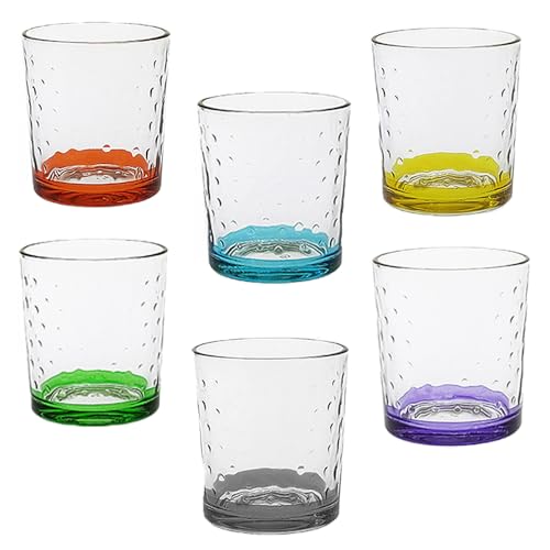 Bicchieri Eleganti per Stile e Raffinatezza in Vetro 26 cl Set di 6 fondo multicolore in casa per Ogni Tavola e Occasione bar hotel ristorante
