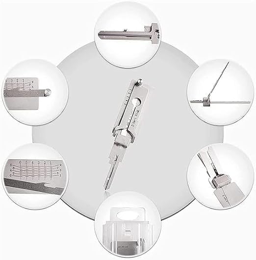 2-in-1 Master Key Decoder, Stainless Steel Master Key Decoder, m-Aster k-ey d-ecoder Lock Pick Kit Tool- SS001- SS002 (SS002)
