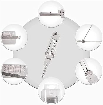 2-in-1 Master Key Decoder, Stainless Steel Master Key Decoder, m-Aster k-ey d-ecoder Lock Pick Kit Tool- SS001- SS002 (SS002)