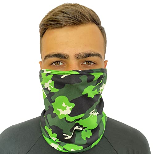 Kit 2 Bandanas Tubular Tamanho Único Multiuso Mascara Balaclava Bike Moto Ciclismo Gola Preta e Camu