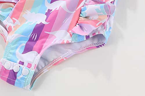 Amberetech Baby Girls One Piece Swimsuit Ruffle Sleeveless Swimming With Swim Cap Bikini Beach Bathing Swimwear Set (0-3 Months) Purple #TOP5