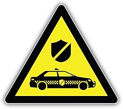 Mobile Patrols in The Area Warning Sign Sticker - Durable Adhesive UV-Resistant Waterproof Vinyl Sticker Art Decal for Car Bumper, Laptop, Water Bottle, Wall, and Window, Size - 3'' Longer Side