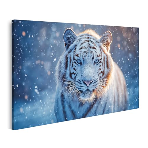 islandburner Tableau sur toile Tigre de Sibérie dans la neige Images murales Poster