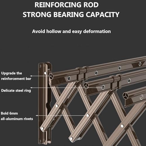 2M Retractable Clothes Drying Rack Wall Mounted, 3-Pole Foldable Drying Rack Airing Rack, Collapsible Clothes Rail Aluminum Alloy Laundry Drying Rack,Grey,1.5M(Gray,1.5M