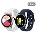 Produktbild Seltureone 2 Stück 20MM Ersatzband kompatibel für Galaxy Watch Active/Active 2 / Galaxy Watch 42mm,Polar Ignite,Ticwatch C2,Amazfit Bip/GTR 42MM/ GTS Unisex Volltonfarbe Silikon(L)-Weiß,Navy Blau