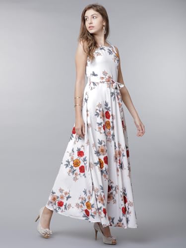 Image of Tokyo Talkies Womens White Printed Maxi Dress