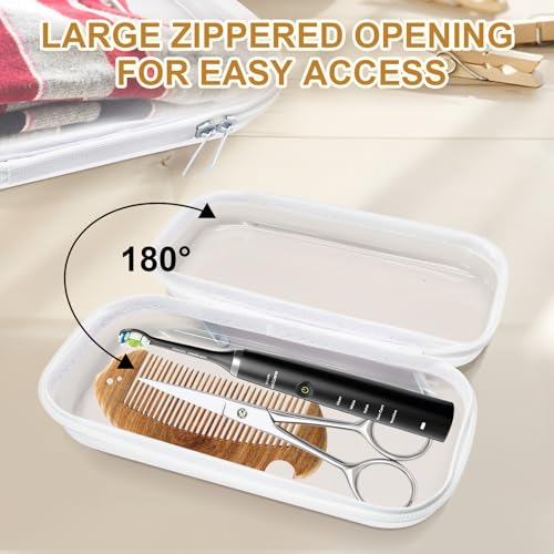 2 Pcs Clear Hard Shell Zipper Case, Portable Cosmetic Cases with Zippers, Clear Zipper Pouches Hard Shell Toy Storage for Organizing, Storage, Pencil Case(Large)3