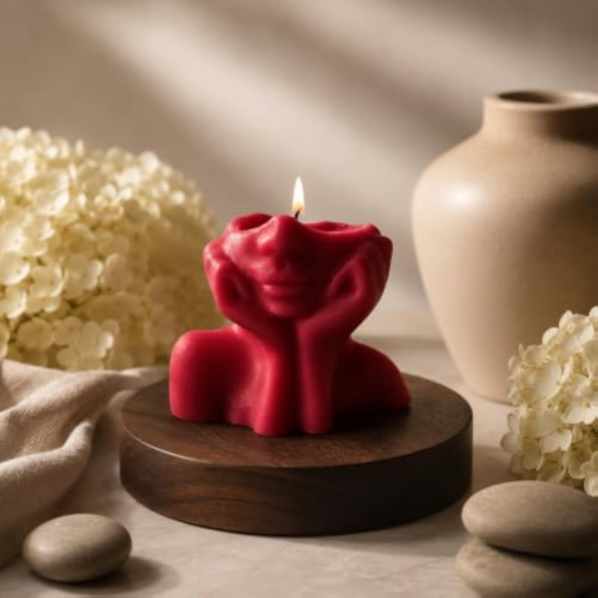 Unscented Candle, Artistic Face Shape