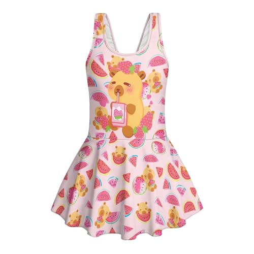 Traje de baño de una pieza para niñas que evita humedades con falda cómoda
