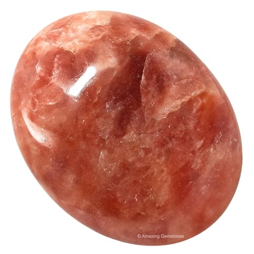 Image of Amazing Gemstone Strawberry Quartz Crystals and Healing Stones - Large Palm Stone Crystals Piedra - Crystal for Good Luck, Positive Energy, Meditation - Unique Stocking Stuffers Gifts for Women, Men