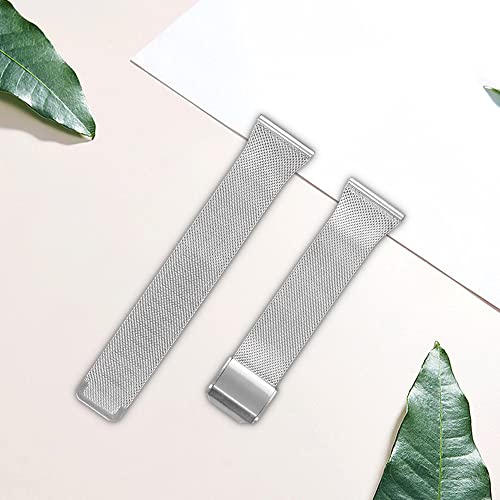 FitTurn Slim Metal Bands for Garmin Vivoactive 6/5/3/3 Music/Forerunner 570 42mm/165/165 Music/645/645 Music/245/245 Music/45/45s/35/55/158/Approach S50/S44/S40/S12/S42 Smart Watch Fitness Tracker for Women Men Band Collection, Grids Thin Stainless Steel Mesh Loop Snap Clasp Strap Watch Bands (Silver) by FitTurn - Used condition - Image 3