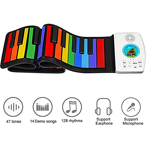 ATRNA Roll Up Piano, Hand Roll Piano Silicone 49 Touches Roll Up Piano Claviers Hand Roll Piano for Educational Gifts, Festival Gifts - Les Beatles, Paul McCartney, John Lennon, RIngo Starr, George Harrison ATRNA Roll Up Piano, Hand Roll Piano Silicone 49 Touches Roll Up Piano Claviers Hand Roll Piano for Educational Gifts, Festival Gifts – Image 3