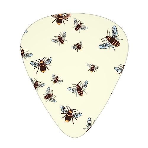 ギターピック 12枚 3種類の厚さ ミツバチのコロニー 漫画 ハナバチ ギターピックセット ピックケース 収納ボックス付き アコーステイクギター エレキギター ウクレレ マンドリン ベース バンジョー用 片面印刷 初心者用 ベース用ピック ギター Abs素