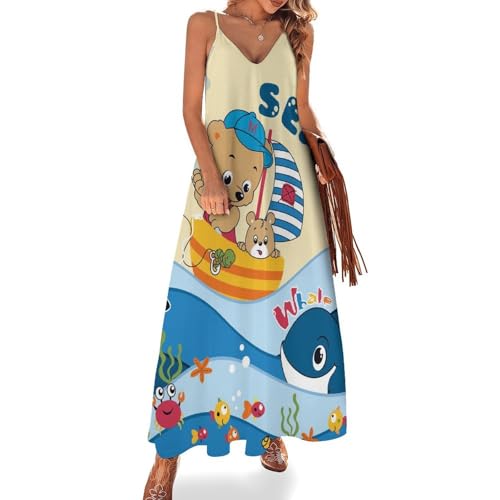 Robe longue pour femme ete légère sans manches pour rester fraîche à la plage