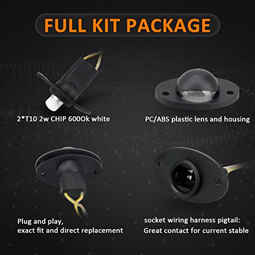 Bestview License Plate Light,Led Rear Bumper Tag Lamp With Socket Wiring Harness Housing Assembly For 1994 1995 1996 1997 1998 1999 2000 2001 2002 Dodge Ram 1500 2500 3500 Pickup Truck Step, 2 Pcs #TOP3