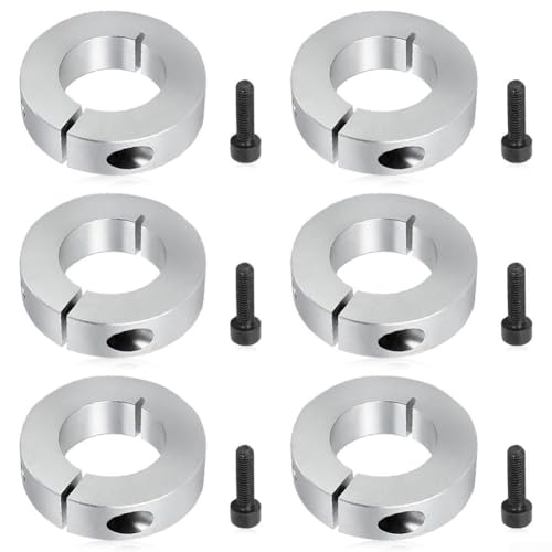 Besttoolifes Collier d'arbre avec vis de réglage | Diamètre intérieur de 20 mm pour bague | Verrou d'arbre en aluminium pour mouvement linéaire | Limite de goupille filetée M5 pour bague