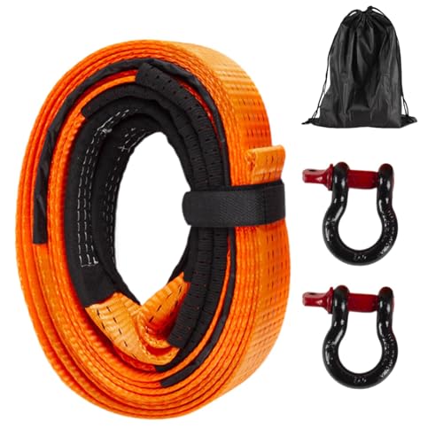Corda di traino resistente, 5 m, 10 tonnellate, in poliestere spesso, di sicurezza, multifunzione, con di traino pesante