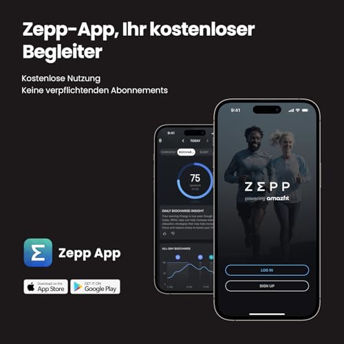 Amazfit Helio Strap Smart Band Fitness-Tracker, 24/7 Aktivitäts und Schlaftracker mit Herzfrequenz, 10 Tage Akkulaufzeit, 50+ Sportmodi, Krafttraining, HYROX, Kein ABO erforderlich für Android&iPhone