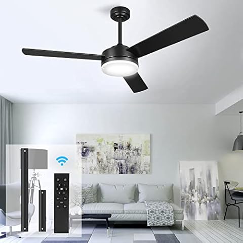 Deckenventilatoren für den Innenbereich mit Licht 132 cm moderner schwarzer Deckenventilator Cover