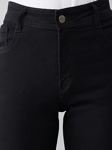 Image of Dolce Crudo Women's Skinny High Rise Bleached Cropped Stretchable Denim Jeans